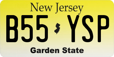 NJ license plate B55YSP