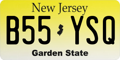 NJ license plate B55YSQ