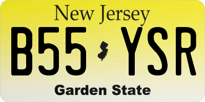 NJ license plate B55YSR