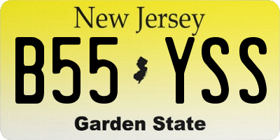 NJ license plate B55YSS