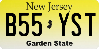 NJ license plate B55YST