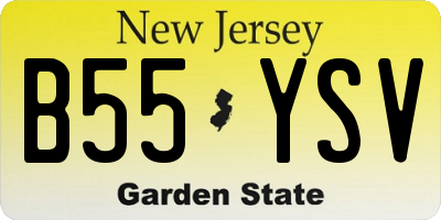 NJ license plate B55YSV