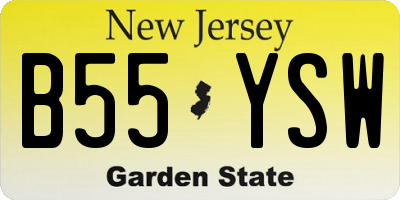 NJ license plate B55YSW