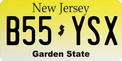 NJ license plate B55YSX