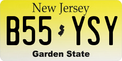 NJ license plate B55YSY