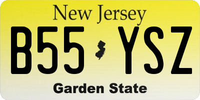 NJ license plate B55YSZ