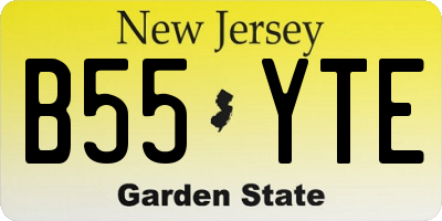 NJ license plate B55YTE
