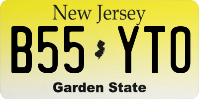 NJ license plate B55YTO
