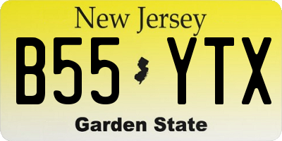 NJ license plate B55YTX