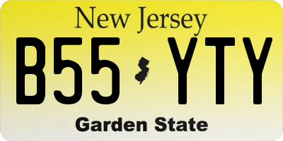 NJ license plate B55YTY