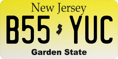 NJ license plate B55YUC