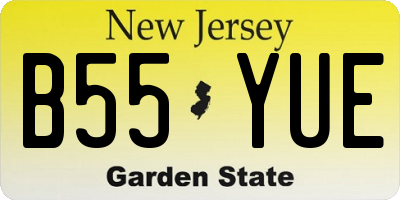 NJ license plate B55YUE