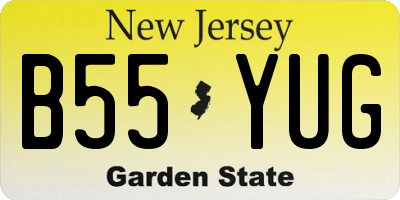 NJ license plate B55YUG