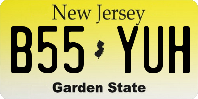 NJ license plate B55YUH