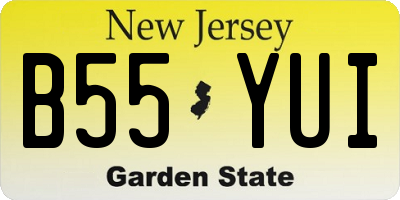 NJ license plate B55YUI