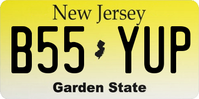 NJ license plate B55YUP