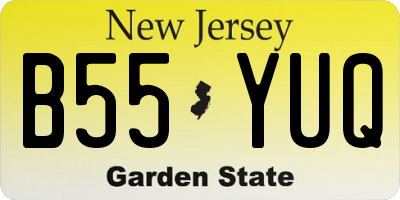 NJ license plate B55YUQ