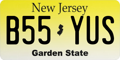 NJ license plate B55YUS