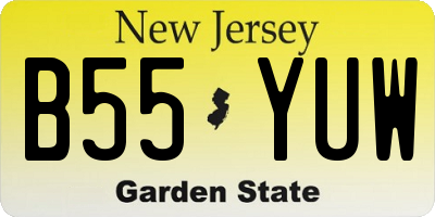 NJ license plate B55YUW