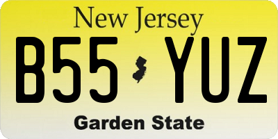 NJ license plate B55YUZ