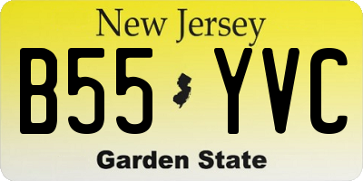 NJ license plate B55YVC