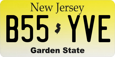 NJ license plate B55YVE