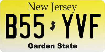 NJ license plate B55YVF