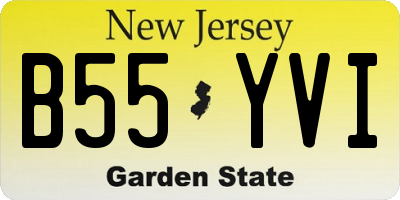 NJ license plate B55YVI