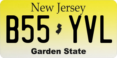 NJ license plate B55YVL