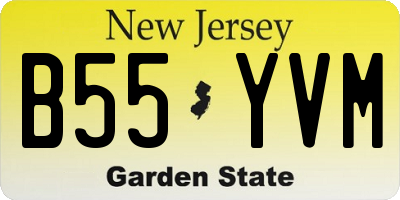NJ license plate B55YVM