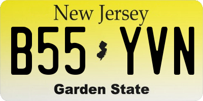 NJ license plate B55YVN
