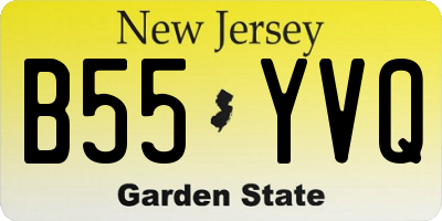 NJ license plate B55YVQ