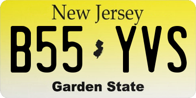 NJ license plate B55YVS