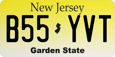 NJ license plate B55YVT