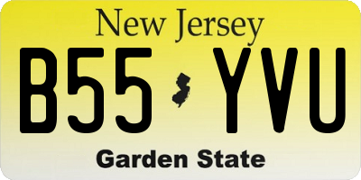 NJ license plate B55YVU