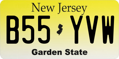 NJ license plate B55YVW