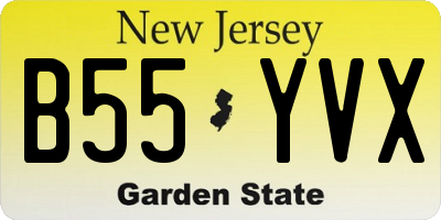 NJ license plate B55YVX
