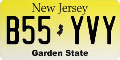 NJ license plate B55YVY