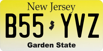 NJ license plate B55YVZ