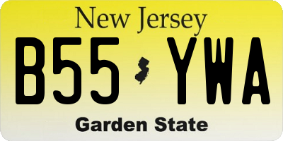 NJ license plate B55YWA
