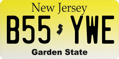 NJ license plate B55YWE
