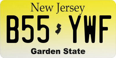 NJ license plate B55YWF