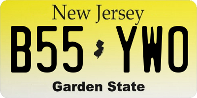 NJ license plate B55YWO