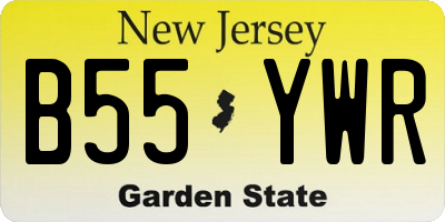 NJ license plate B55YWR