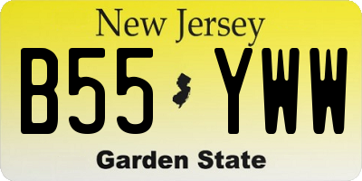 NJ license plate B55YWW