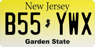 NJ license plate B55YWX