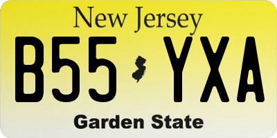 NJ license plate B55YXA