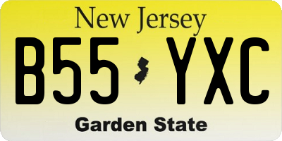 NJ license plate B55YXC