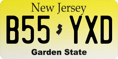 NJ license plate B55YXD
