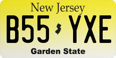 NJ license plate B55YXE